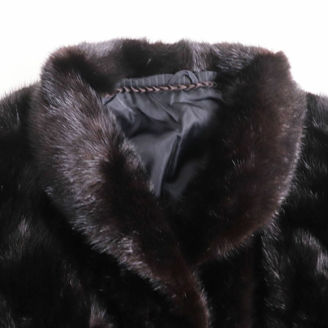 未使用品▲MINK シェアードミンク  本毛皮ショートコート  ジャケット  ブラック 11号  毛質艶やか・柔らか◎