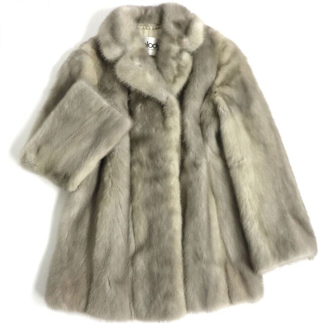 美品▽Palody パロディ MINK サファイアミンク 裏地ロゴ柄 本毛皮