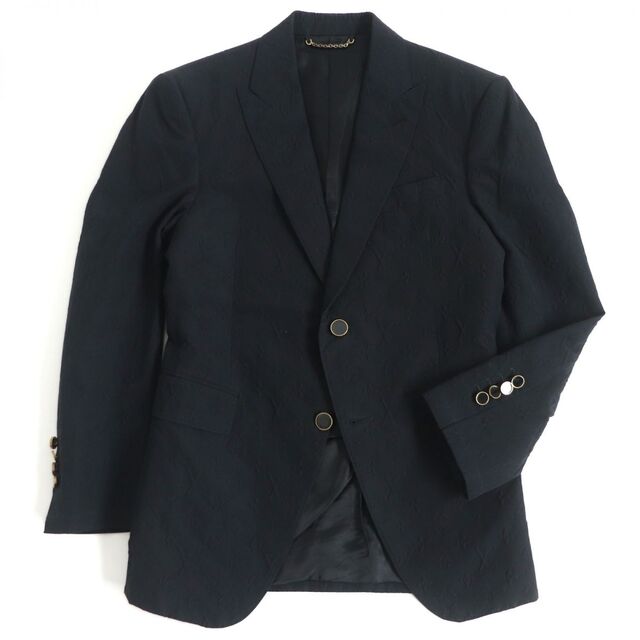 1年保証』 LOUIS VUITTON 正規 伊製 46 黒 テーラードジャケット