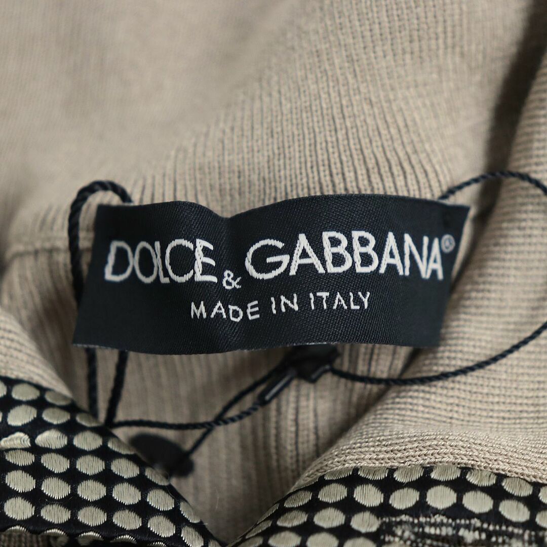 未使用品◆定価96600円 DOLCE＆GABBANA ドルチェ＆ガッバーナ シルク混 ロングスリーブ 長袖 セーター/ニット ベージュ 44 伊製  正規品