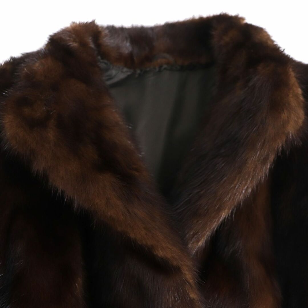 良品●HARAJUKU MOTHER ハラジュクマザー MINK ミンク 本毛皮超ロングコート ダークブラウン 毛質艶やか・柔らか◎