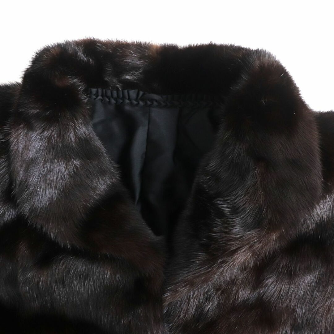 極美品◇MINK ミンク 裏地花柄刺繍入り 本毛皮コート ダークブラウン F ... 極美品▼MINK ミンク 裏地花柄刺繍入り 本毛皮コート ダークブラウン(ブラックに近い) 毛質艶やか・柔らか◎