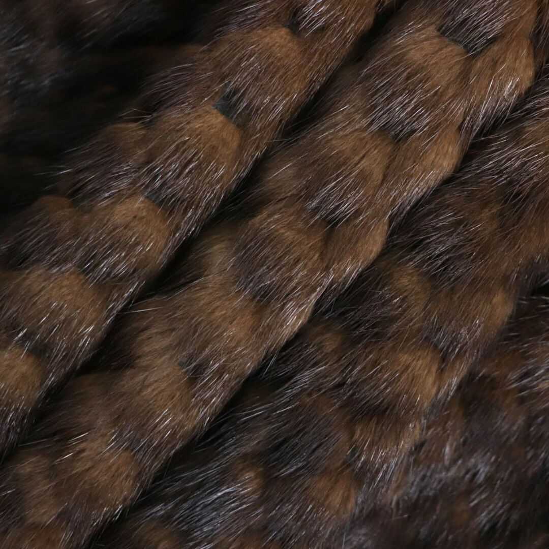 毛並み美品◆MINK　ミンク　デザイン　本毛皮コート　ブラウン　11　毛質艶やか・柔らか◎ 3