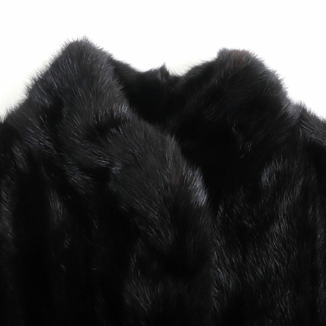 極美品▼SAGA MINK　サガミンク　逆毛　本毛皮コート　ブラック　毛質艶やか・柔らか◎