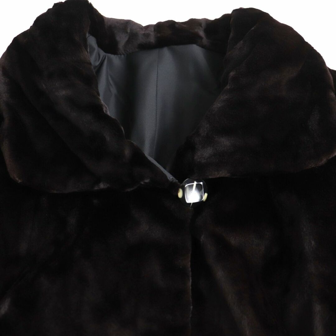 毛並み極美品▼MINK シェアードミンク リバーシブル 本毛皮コート ブラック F 毛質柔らか◎