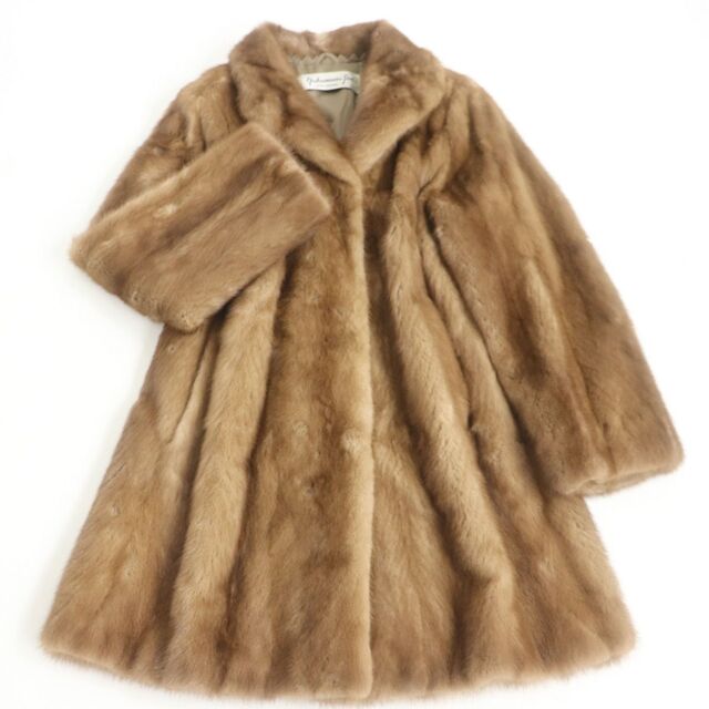 約47cm着丈毛並み美品★Nakamura Fur ナカムラファー　MINK　ミンク　本毛皮コート　ブラウン　11 1/2　毛質艶やか・柔らか◎