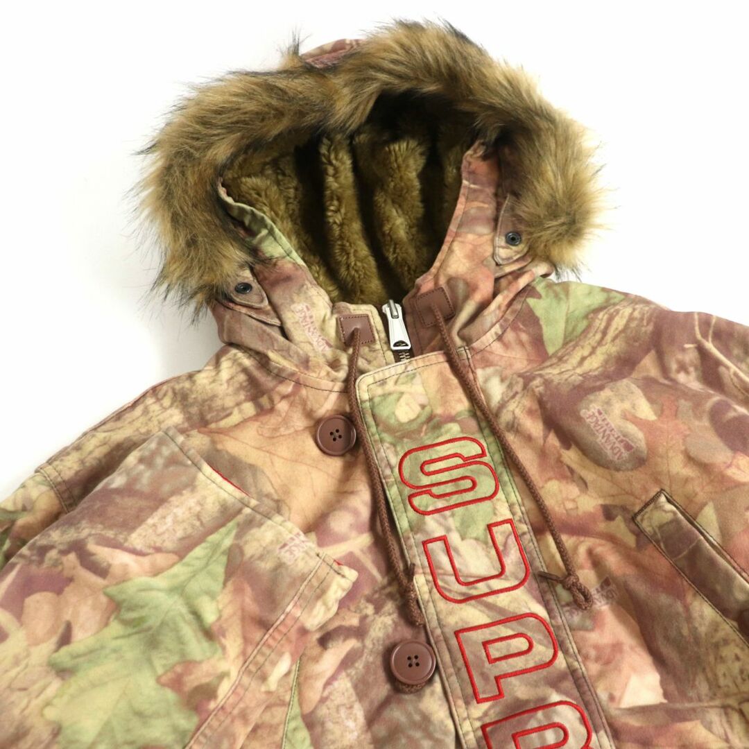 未使用□19AW シュプリーム Spellout N-3B Parka A. Timber Camo/スペルアウト アドバンテージティンバー フロッキー モッズコート S 正規