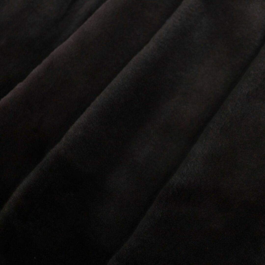 極美品★MINK　シェアードミンク　セミロング　本毛皮コート　F　ダークブラウン　毛質柔らか◎