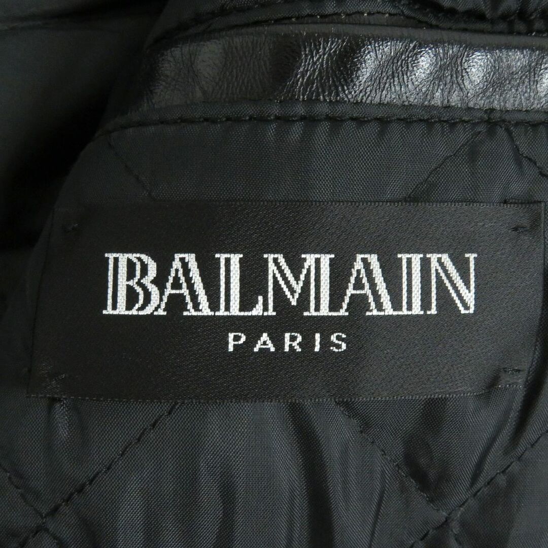 良品□BALMAIN/バルマン デカルナン期 ホーススキン パーフェクト ダブルライダース/レザージャケット ブラック 52 フランス製 正規品 名作