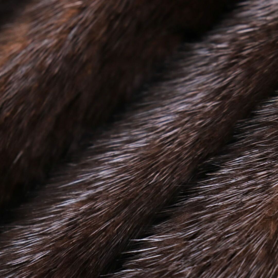美品○EMBA エンバ MINK ブラックグラマミンク 本毛皮ショートコート