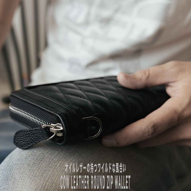 ラウンドファスナー長財布/レザーウォレット/長財布/ジッパー/牛革