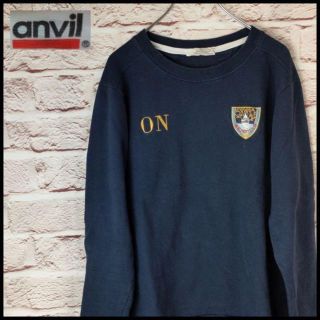 anvil　トレーナー　刺繍　レディース　US古着 ゆるだぼ　アメカジ(スウェット)