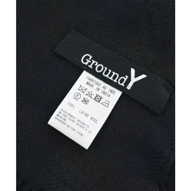 Ground Y グラウンド ワイ マフラー - 黒x茶系(総柄) - マフラー