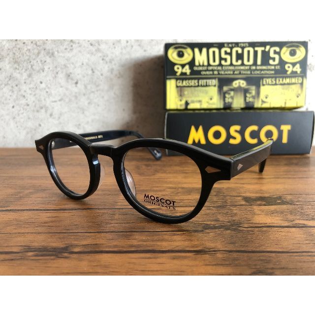 MOSCOT LEMTOSH 44 BLACK 度なしクリア・カラー付き