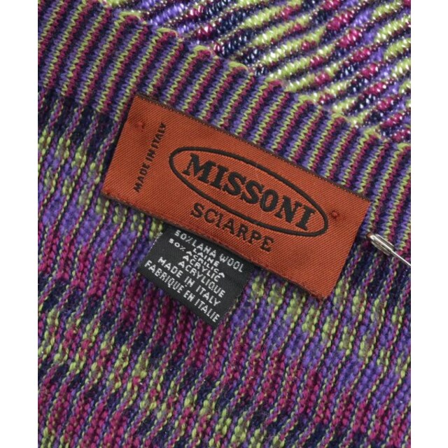 MISSONI ミッソーニ マフラー - 茶x赤x緑等(総柄)