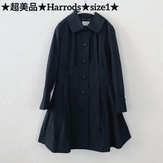 ハロッズ(Harrods)の★Harrods ★ハロッズ★スプリングコート★トレンチコート★size1★黒(トレンチコート)