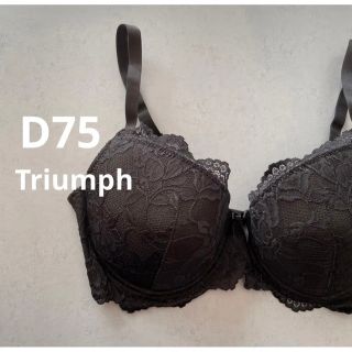 トリンプ(Triumph)のトリンプ  D75 ブラック　4/5カップブラ　花柄レースブラ　ブラジャー(ブラ)