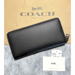 COACH - コーチ メンズ レザー ブラック長財布（男女兼用）の通販 