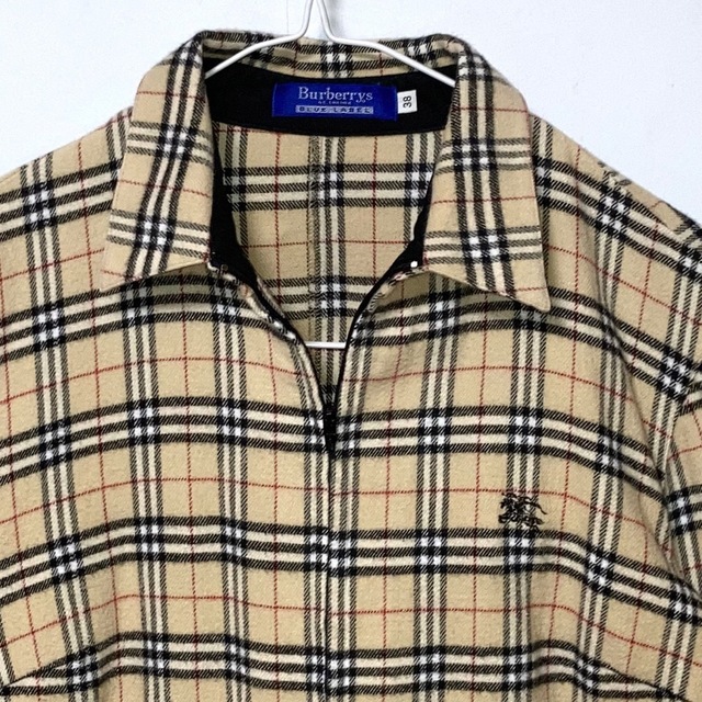 希少!美品!BURBERRYバーバリー ノバチェック フルジップシャツジャケット
