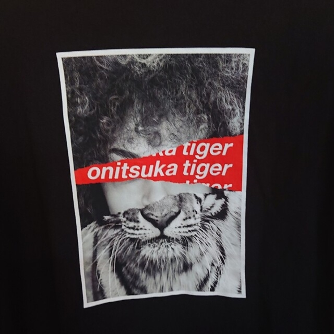 Onitsuka Tiger(オニツカタイガー)のオニツカタイガー Ｌサイズ 黒 長袖 カットソー ロングTシャツ メンズのトップス(Tシャツ/カットソー(七分/長袖))の商品写真