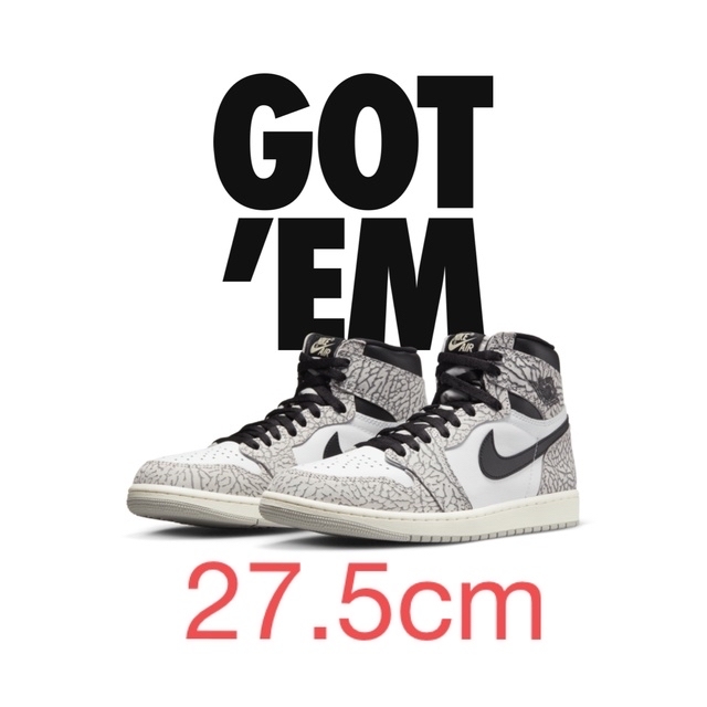 Nike Air Jordan 1 White Cement 27.5cmメンズ