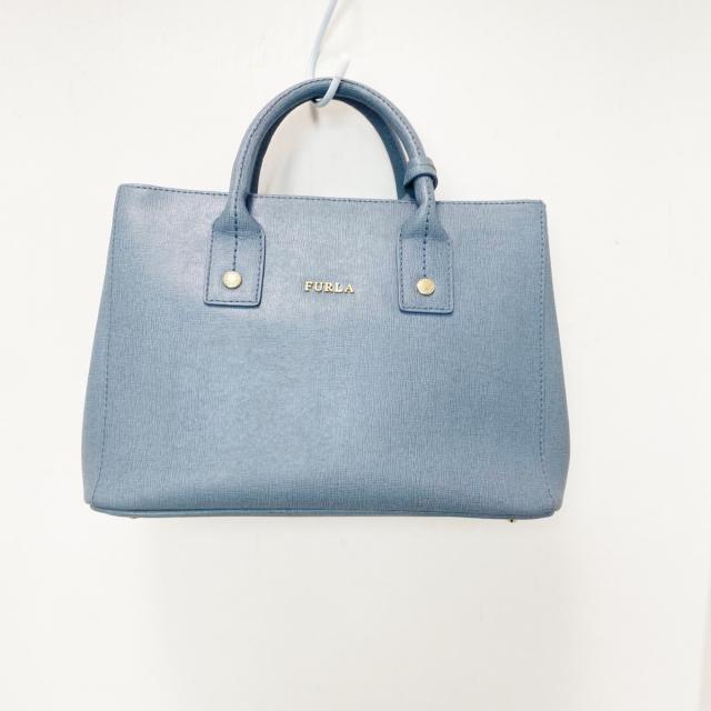 FURLA 極美品✨カレッジトートバッグ レザー 肩がけ 紺