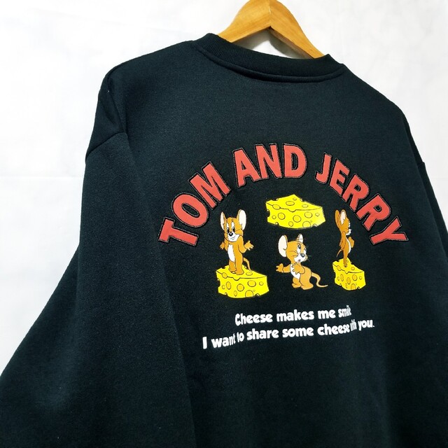 TOM  JERRY トムとジェリー 新品 トレーナー 黒 M