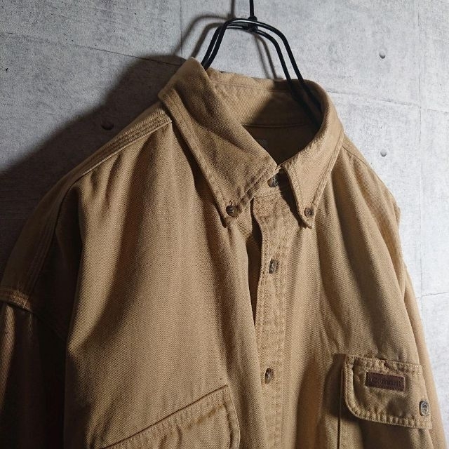 carhartt(カーハート)の【カーハート】厚手 レザータグ  BD ワークシャツ ベージュ L ゆるだぼ メンズのトップス(シャツ)の商品写真