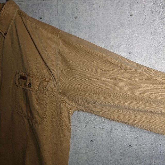 carhartt(カーハート)の【カーハート】厚手 レザータグ  BD ワークシャツ ベージュ L ゆるだぼ メンズのトップス(シャツ)の商品写真