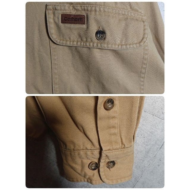 carhartt(カーハート)の【カーハート】厚手 レザータグ  BD ワークシャツ ベージュ L ゆるだぼ メンズのトップス(シャツ)の商品写真