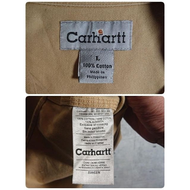 carhartt(カーハート)の【カーハート】厚手 レザータグ  BD ワークシャツ ベージュ L ゆるだぼ メンズのトップス(シャツ)の商品写真