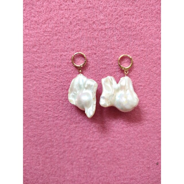 TODAYFUL(トゥデイフル)の14kgf・baroque pearl whiteピアス① ハンドメイドのアクセサリー(ピアス)の商品写真