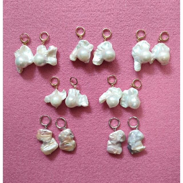 TODAYFUL(トゥデイフル)の14kgf・baroque pearl whiteピアス① ハンドメイドのアクセサリー(ピアス)の商品写真