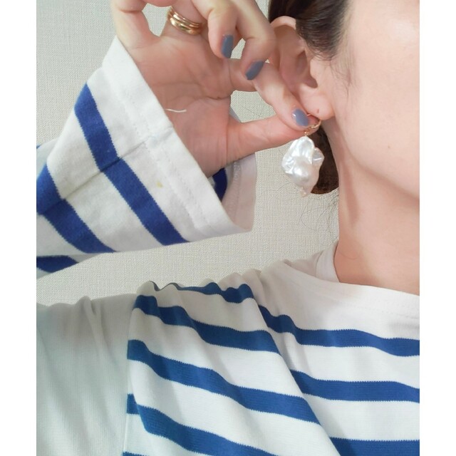 TODAYFUL(トゥデイフル)の14kgf・baroque pearl whiteピアス① ハンドメイドのアクセサリー(ピアス)の商品写真