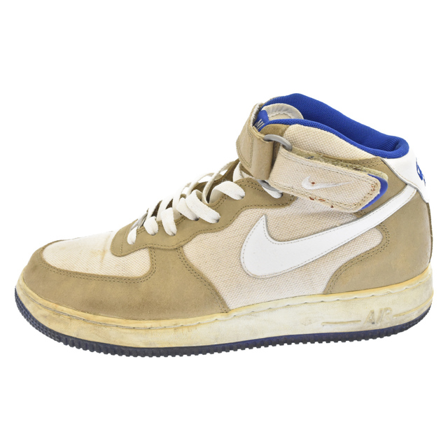 NIKE(ナイキ)のNIKE ナイキ 観賞用 AIR FORCE 1 MID エアフォースワン ハイカットスニーカー ホワイト ベージュ US8.5 315123-201 メンズの靴/シューズ(スニーカー)の商品写真