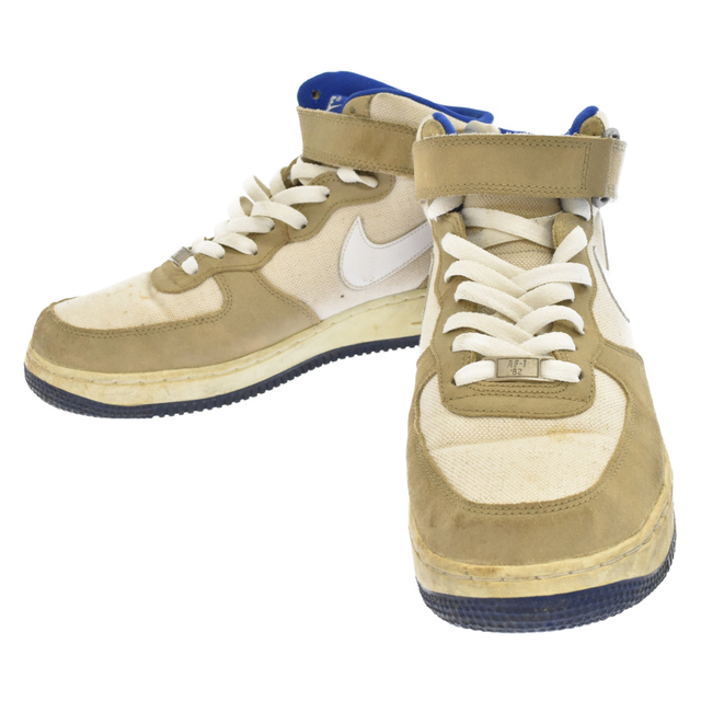 NIKE(ナイキ)のNIKE ナイキ 観賞用 AIR FORCE 1 MID エアフォースワン ハイカットスニーカー ホワイト ベージュ US8.5 315123-201 メンズの靴/シューズ(スニーカー)の商品写真