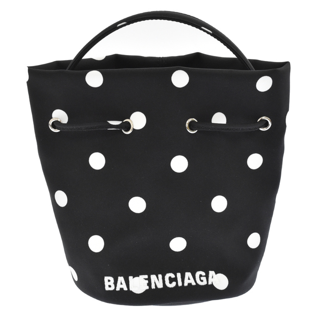 BALENCIAGA バレンシアガ WHEEL DRAWSTRING ドット柄 2WAYショルダーバッグ 巾着ポーチ 656682 ブラック