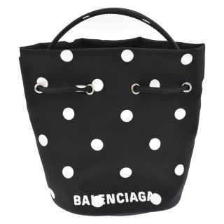 バレンシアガ(Balenciaga)のBALENCIAGA バレンシアガ WHEEL DRAWSTRING ドット柄 2WAYショルダーバッグ 巾着ポーチ 656682 ブラック(ショルダーバッグ)