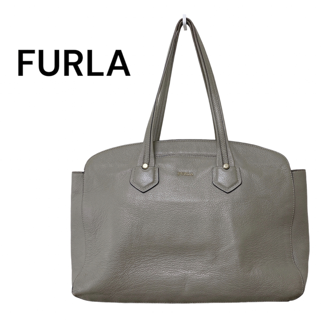 FURLA フルラ ジャダ L トートバッグ レザー A4可 シボ革 グレージュ