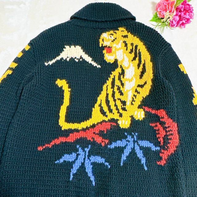 美品☆希少サイズ】EVISU カウチンニット パーカー トラ×富士 L
