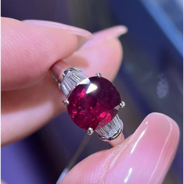 天然 ルビー ダイヤモンド リング 2.61ct k18 ¥