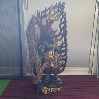 3.10 特大 不動明王立像 87cm 火炎巻き背光 仏像 美術品 極上品 | フリマアプリ ラクマ