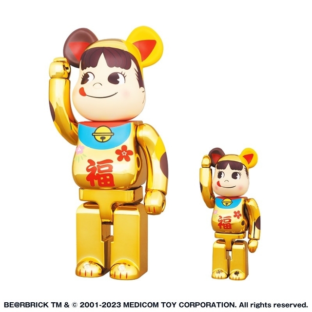 BE@RBRICK(ベアブリック)のBE@RBRICK 招き猫 ペコちゃん 福 金メッキ 100% & 400% エンタメ/ホビーのフィギュア(その他)の商品写真