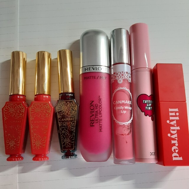 3ce(スリーシーイー)の3CE LILYBYRED REVLON CANMAKE リップまとめ売り コスメ/美容のベースメイク/化粧品(リップグロス)の商品写真