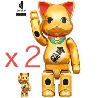 メディコムトイ(MEDICOM TOY)のNY@BRICK 招き猫 金運 金メッキ 100％ & 400％　2セット(その他)