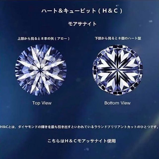 モアサナイト　ネックレス　6.5mm  1ct  可動式チェーン 7