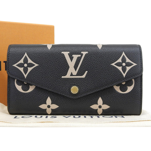 【本物保証】 箱・布袋付 ルイヴィトン LOUIS VUITTON モノグラム アンプラント ジャイアント ポルトフォイユ サラ バイカラー 財布 M80496