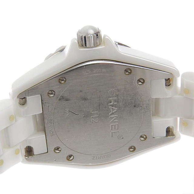 【本物保証】 超美品 シャネル CHANEL J12 8Pダイヤモンド ボーイズ クォーツ 電池 腕時計 ホワイトシェル文字盤 H2422