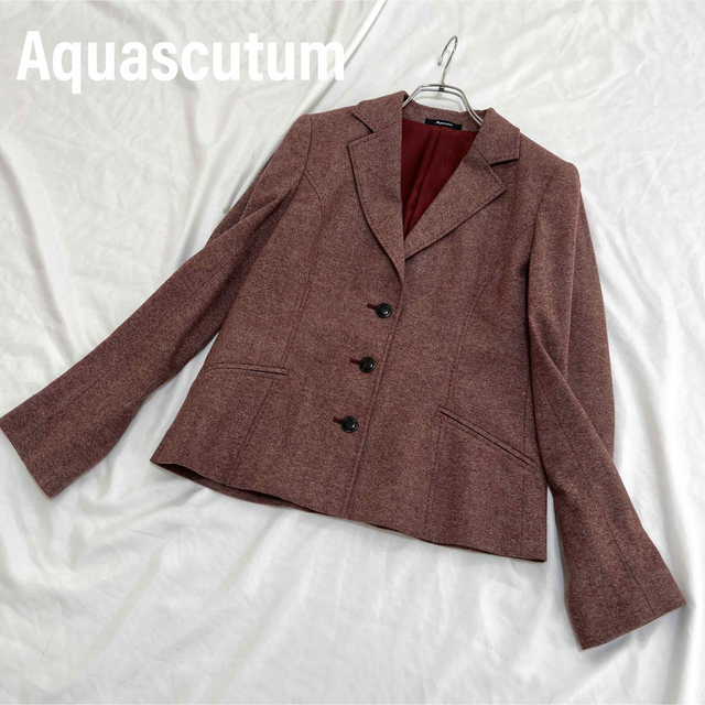 約36cm身幅Aquascutum アクアスキュータム　テーラードジャケット　ウール