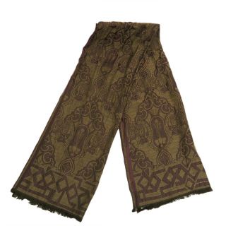 エトロ(ETRO)の未使用品　エトロ ETRO シルク ウール ストール ピンクxブラウン ショール(ストール/パシュミナ)